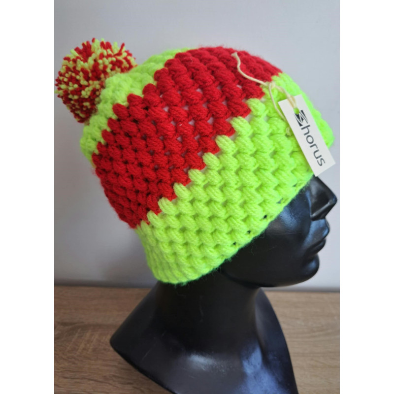 Czapka HORUS z podszyciem - Jaskrawy Pompon