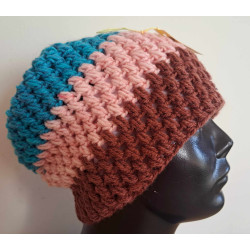 CZAPKA HORUS HANDMADE Z PODSZYCIEM  - "ciemne pastele"