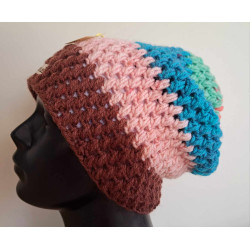 CZAPKA HORUS HANDMADE Z PODSZYCIEM  - "ciemne pastele"
