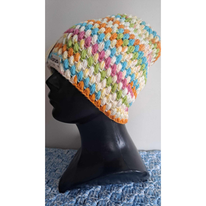 Czapka HORUS z podszyciem -"Kolorowy groszek"